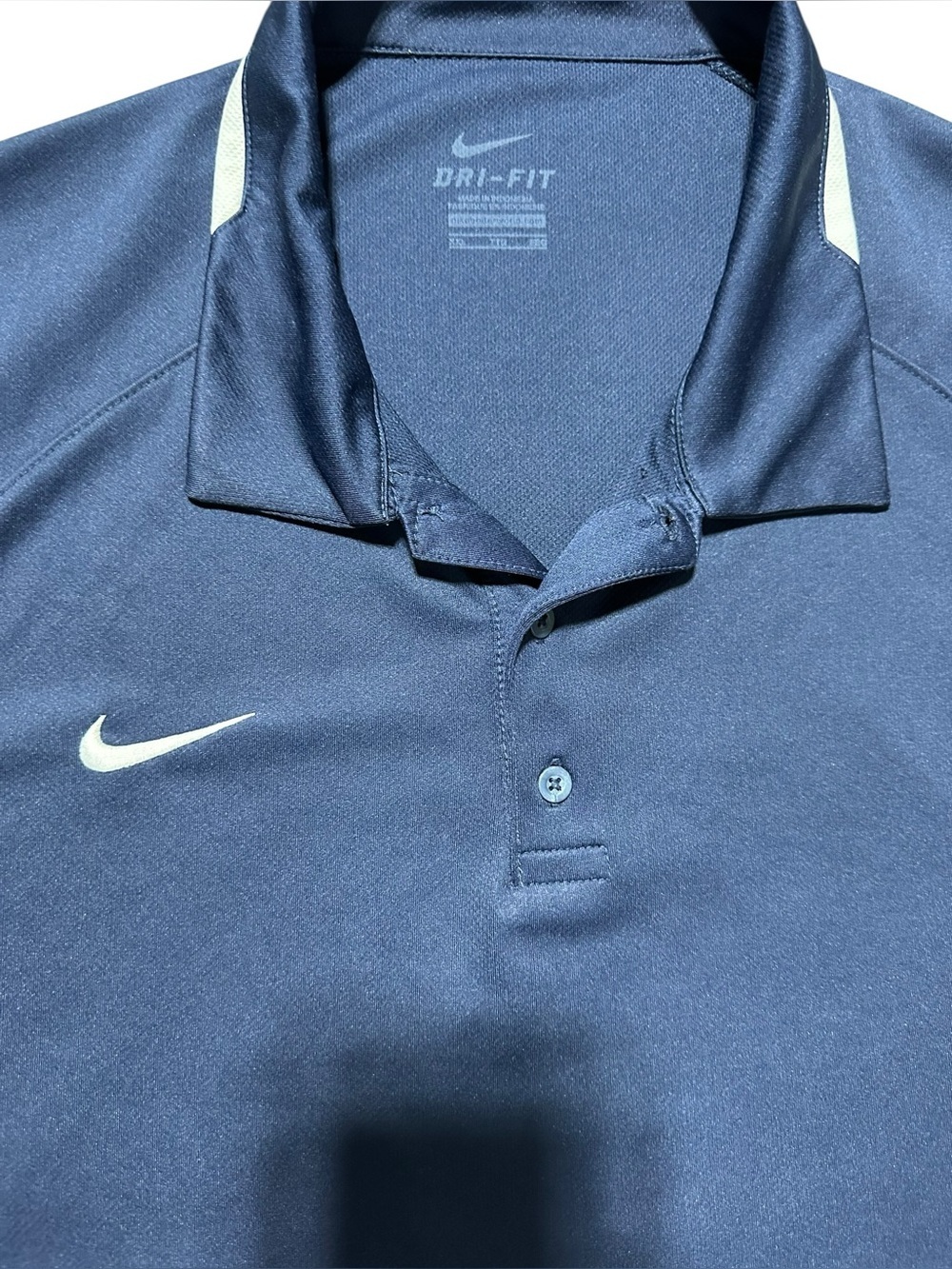 Nike Navy Polo with White Piping XXL - Picture 3 of 10